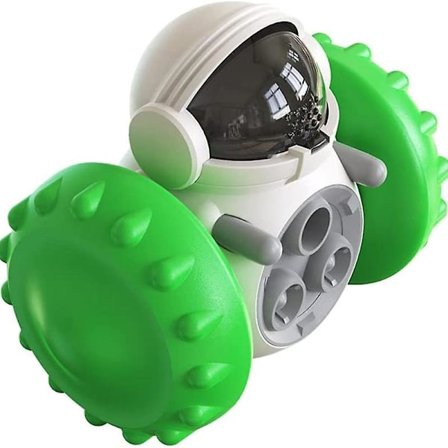 Tumbler Pet Slow Food Ball Balance Car Robot Food Distribution Toy (grön)