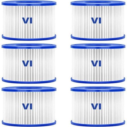 Sosayet Bestway 58323 Uima-allassuodatin, 6 kpl Vaihtosuodatinelementtejä tyypin VI kylpyläsuodattimiin, Lay-Z-Spa