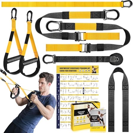 Hme Resistance Training Kit, Resistance Trainer Eercise Straps med Handtag, Dörrfäste och Bärväska för Hme, Kroppsvikt Resistance Gult