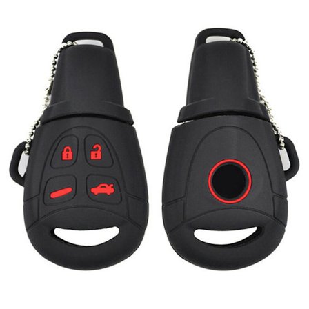 För SAAB 9-3 9-5 93 95 Silikon Fjärrkontroll Nyckelhölje Skal Skydd Sleeve 4 Knappar 2005-2012 {db}