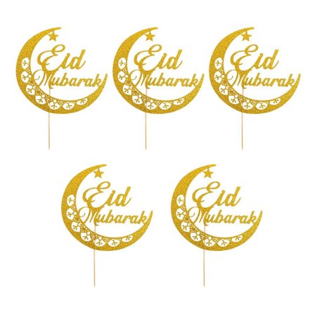 5 stk Eid Mubarak Baketopper til cupcakes B B