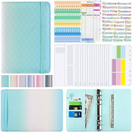 A6 PU Læder Planner Budget Binder Notesbog Kontant Kuvert System Sæt