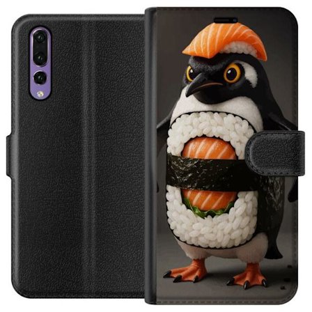 Kompatibelt Plånboksfodral till Huawei Huawei P20 Pro Sushi pingvin
