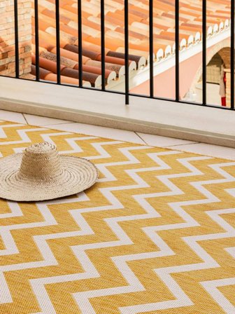 Washable Indoor/Outdoor Rug Capri Yellow Runner Small Oeko-Tex