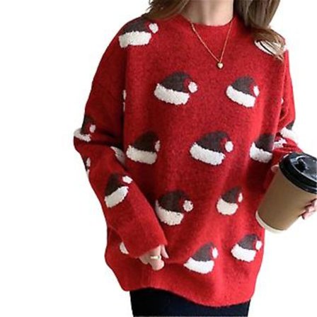 Naisten jouluneule joulusukat hattu kuvio neule lämmin neulepusero