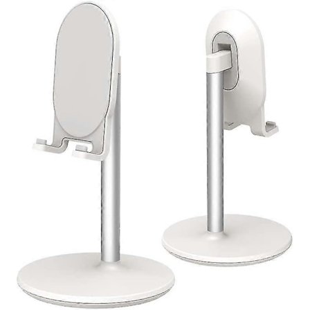 Telefonställ för skrivbord, justerbart mobiltelefonställ skrivbord telefonhållare surfplatta hållare telefon docka (vit)