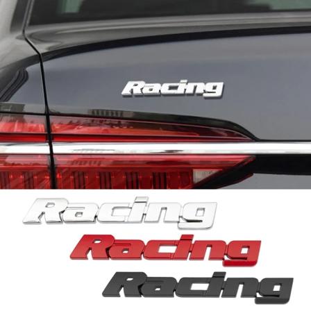 Bilbagage Bilbagage sidskärm baklucka 3D - Racing metall logotyp [svart]