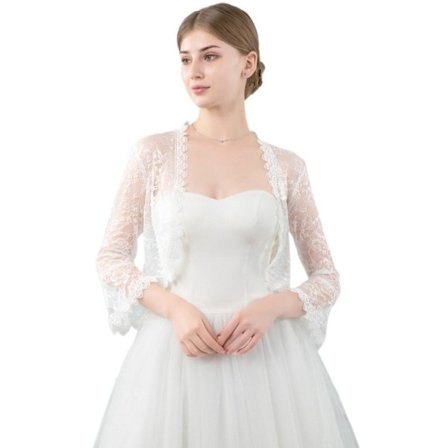 Spets Sjal Bröllop Cape VIT