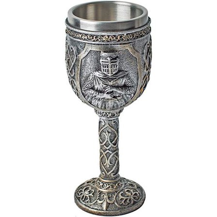 Middelalderlig Viking Ridder Kalk Vin Bæger Gotisk Metal Kop Drikkekar med Vinsdryp Ring til Konge/Dronnings Fest