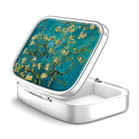 Pilleboks 2 Rom Medisin Pilleetui Lomme eller Veske Pilleboks Dekorativ Metall Medisin Vitamin Organizer