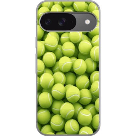 Kompatibel Mobilcover til Google Google Pixel 9 Mønster af grønne tennisbolde i høj detalje, sporty motiv med gentagende tekstur og stærke farver