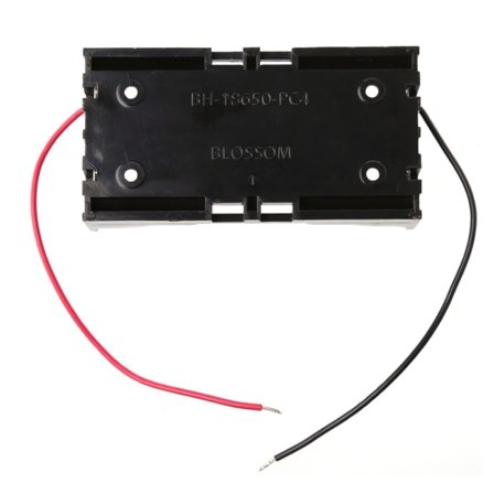 18650 Laddningsbatterihållare med 2 fack 2 fack parallellt svart plastbatterier för fodral med stifttråd