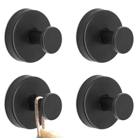 Pakke med svarte sugekoppkroker (ingen boring), ekstra sterke veggkroker for bad, kjøkken og glatte vinduer.