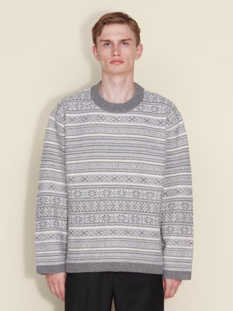 Holzweiler Antarctic Nordic Sweater - Grey Mix - Men's - L