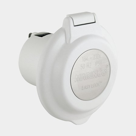 Marinco landströmskontakt rund, 16 Amp
