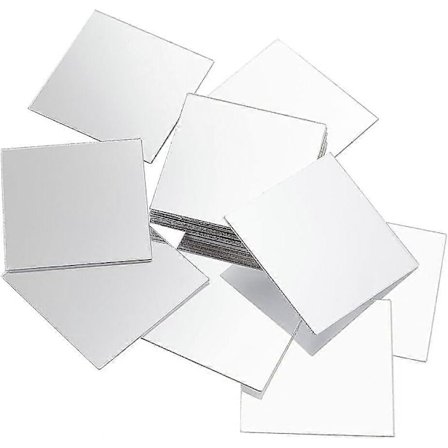 50 stk. 2 tommer Mini Spejlfliser Akryl Firkantet Spejl Klæbende Små Firkantede Spejl Mosaikfliser Håndværk Spejlfliser til DIY Håndværk Hjem Væg Bord