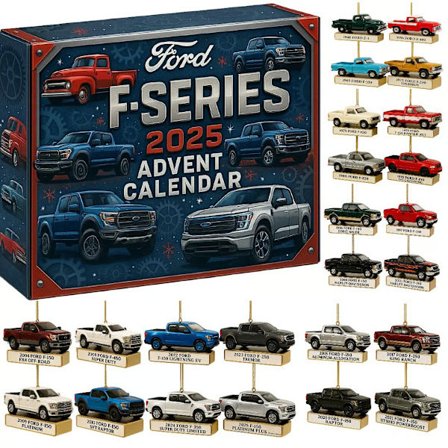 Pickup Truck Julekalender Blind Box, 2D Flad Juletræspynt, Julegaver{KDO}