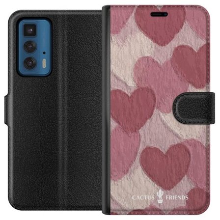 Kompatibelt Lommeboketui til Motorola Motorola Edge 20 Pro Cactus and Friends - Blush Paper Hearts