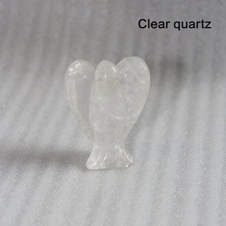 Skyddsängel snidad kristallfigur Pocket Stone Healing Craft Staty Present