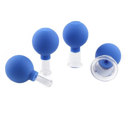 4 sett PC gummi kopper ball ansikts vakuum gående krukke massasje