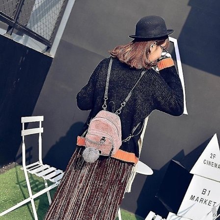 Mini taske rygsæk pige skole skuldertaske rygsæk fløjl rejsetaske