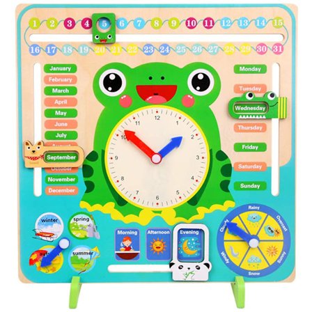 Trækalenderur til børn, pædagogisk legetøj, vejr, årstid, tidslærings gave