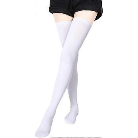 Over Knee Lårhøye Sokker Stripete Sokker 3 Striper Lårhøye Sokker Dame Tubesokker Varme Cosplay Sokker for Jenter