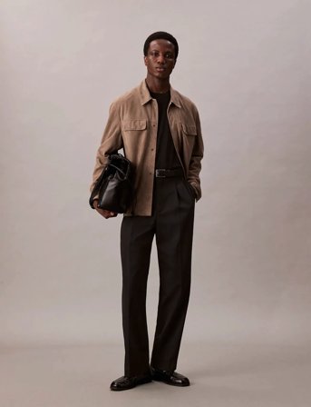 Calvin Klein Ss Supima Chest Emb Crewneck Tee - Black - L