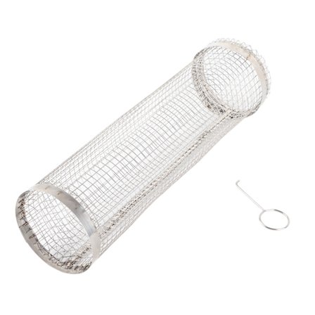 Grilltilbehør til rotisseri - Rustfrit stål Universal rotisseri-kurv med krok til grill pommes frites 30 cm/11,8 tommer