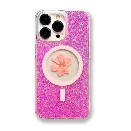 BOOM iPhone 14 -puhelinkuori Magsafe Drop-Proof - Pink Flower