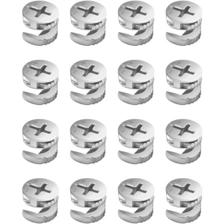 16 stk Møbelbeslag, Anti-Korrosjon Kambeslag, Heavy Duty Eksentriske Koblinger for Møbelpanel, Skap og