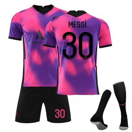 2021 Paris Saint-Germain vieraspelipaita nro 7 Mbappe jalkapallopaita nro 4 Ramos paita nro 30 Messi puku PSG No. 30 Messi + Socks 18#