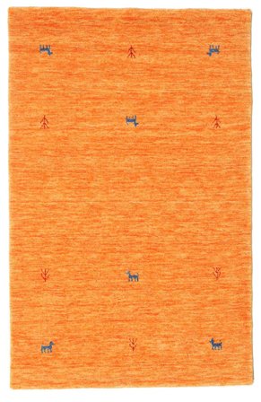 Gabbeh Loom Two Lines 100X160 Klein Oranje Wol Vloerkleed