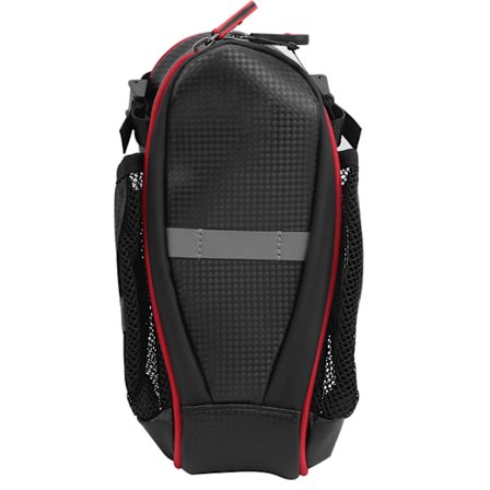 Cykel Sadelväska med Stor Kapacitet Dubbel Vattenflaskhållare Cykelsäte Sadelstolpe Bakre Svansväska Svart Röd