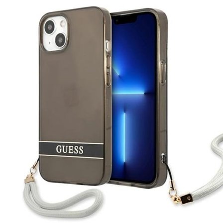 Guess iPhone 13 mini Skal Translucent Stap - Svart