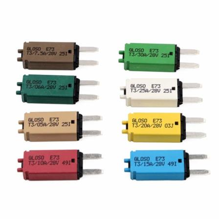28V DC Manuaalinen nollaus Mini ATM Blade -tyylinen piirikatkaisin Jalanjäljen piirisuoja 5A 6A 7.5A 10A 15A 20A 25A 30A(8kpl)