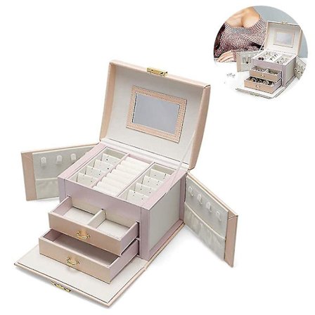 Smyckeskrin, Handgjord Konstläder Smyckesorganisatör Present Till Kvinnor