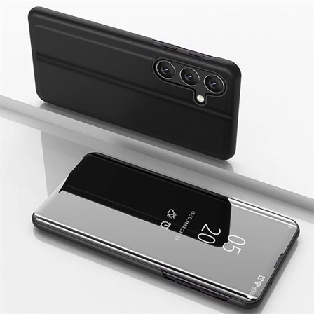 Clear View-etui for Samsung Galaxy S25 - Svart