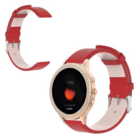 Fossil Gen 4 (40 mm) klockarmband i äkta läder - Röd