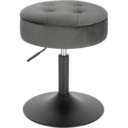 Rootz Justerbar Velvet Barstol - Skrankestol - Drejelig skammel - Holdbar, Moderne, Multifunktionel - Sædediameter 39,5 cm, Højde 49,5-65 cm, Basediam