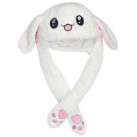 Kaninører bevægende hoppende hat pige kanin plys hat cosplay fest ferie hat[HK]