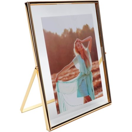Kultakelluva kehys (8×10 tuumaa, pystysuora), kuvalle 7x9, 6x8, 5x7, pöytähyllyyn, tyylikäs lahja ystävänpäiväksi, syntymäpäiväksi tai häihin