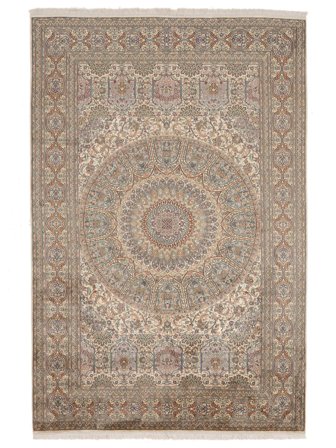 Kashmir Puur Zijde Vloerkleed Handgeknoopt 186X280 Bruin/Oranje India