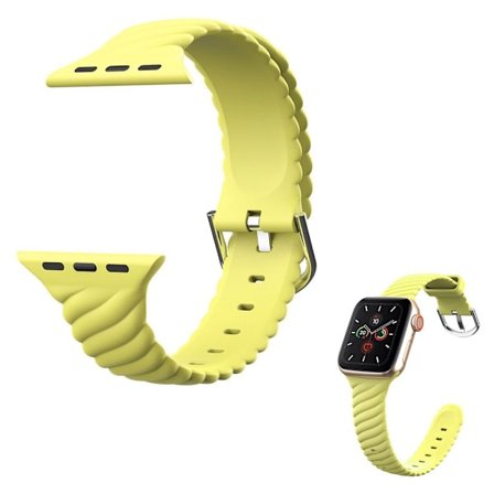 Apple Watch 40 mm silikoneurrem i snoet stil - Gul