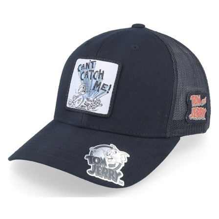 Tom & Jerry - Zwart trucker Cap - Can't Catch Me Black Trucker @ Hatstore