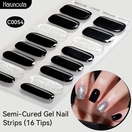 Gradient Auroras Semi-härdade Gel Nagelremsor Glittriga DIY Gel Polish Stickers för Naglar Fungerar med UV/LED Nagellampor