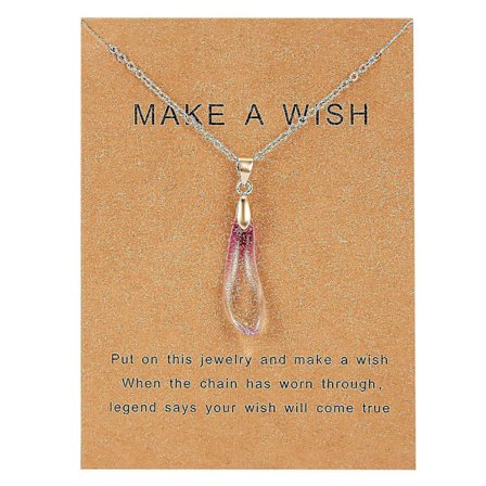 Papperskort Hänge Sten Vattendroppe Opal Papperskort Halsband Nyckelben Kedja