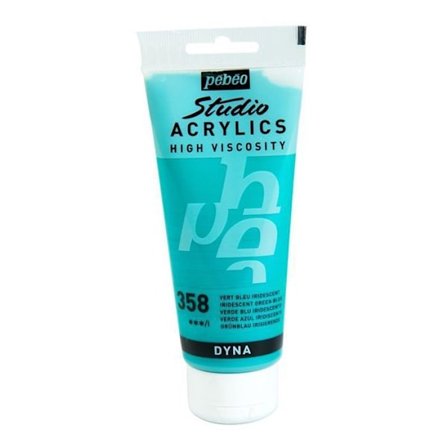 Akrylmaling - PEBEO - Dyna Green Blue Irisdescent Tube 100ml - Satin - Ekstra fin