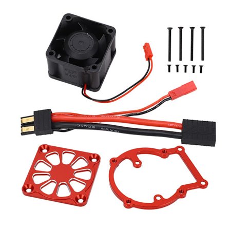 RC Kylfläkt i Aluminiumlegering 21000 RPM Motor Kylfläns för TRAXXAS 1/8 4WD SLEDGE 8-12V Röd
