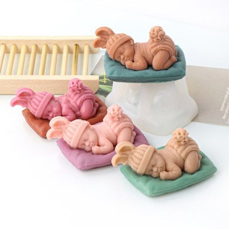 3D Baby Sleeping Shape Silikonform Kjøkken Fondant Kake Bakin